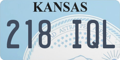KS license plate 218IQL