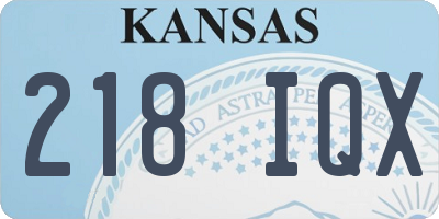 KS license plate 218IQX