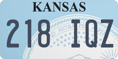KS license plate 218IQZ