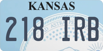 KS license plate 218IRB