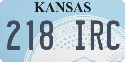 KS license plate 218IRC