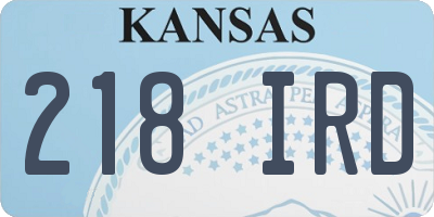 KS license plate 218IRD