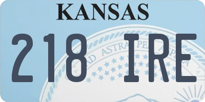 KS license plate 218IRE
