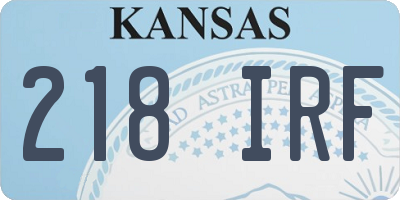 KS license plate 218IRF