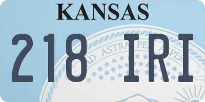KS license plate 218IRI