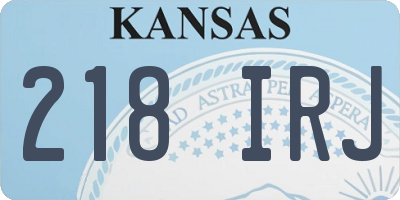 KS license plate 218IRJ