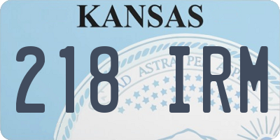 KS license plate 218IRM