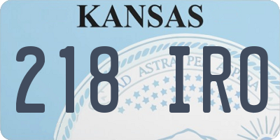 KS license plate 218IRO