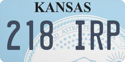 KS license plate 218IRP