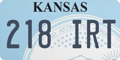 KS license plate 218IRT