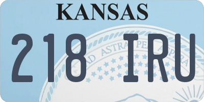 KS license plate 218IRU
