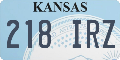 KS license plate 218IRZ