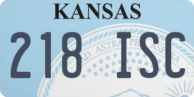 KS license plate 218ISC