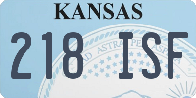 KS license plate 218ISF