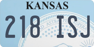 KS license plate 218ISJ