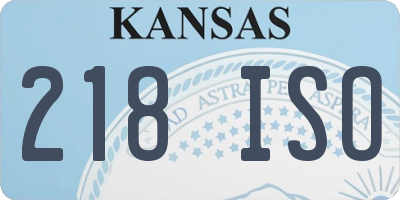KS license plate 218ISO