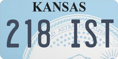 KS license plate 218IST