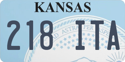 KS license plate 218ITA