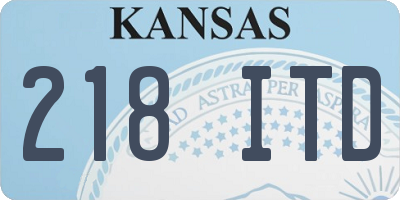 KS license plate 218ITD