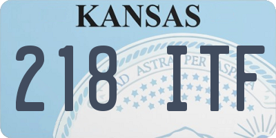 KS license plate 218ITF