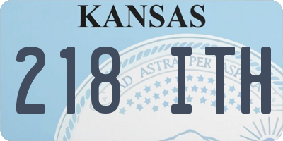 KS license plate 218ITH