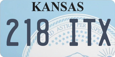 KS license plate 218ITX