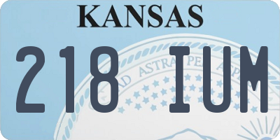KS license plate 218IUM
