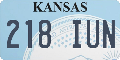 KS license plate 218IUN