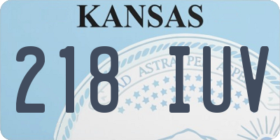 KS license plate 218IUV