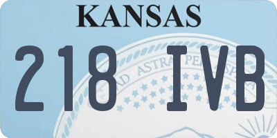 KS license plate 218IVB