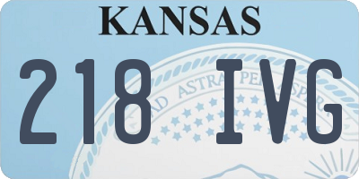 KS license plate 218IVG