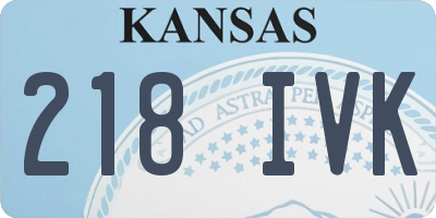 KS license plate 218IVK