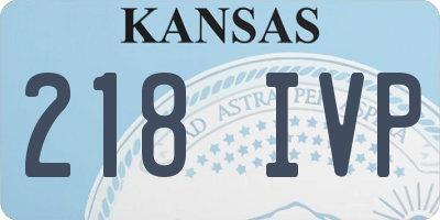 KS license plate 218IVP