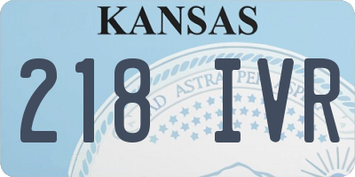 KS license plate 218IVR