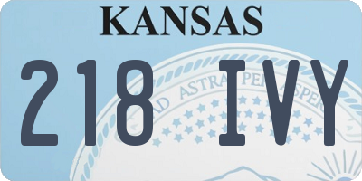 KS license plate 218IVY