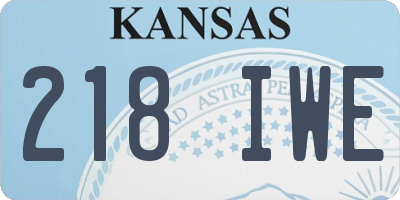 KS license plate 218IWE