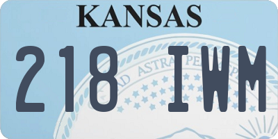 KS license plate 218IWM