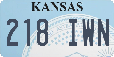 KS license plate 218IWN
