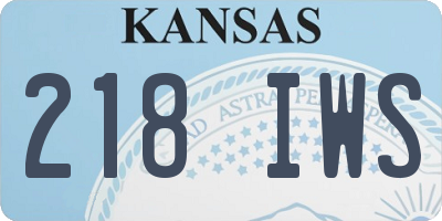 KS license plate 218IWS