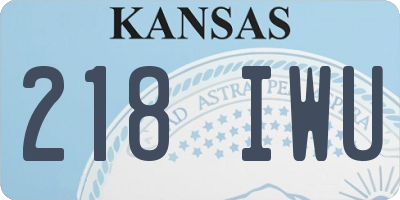 KS license plate 218IWU