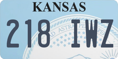 KS license plate 218IWZ