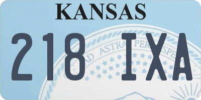 KS license plate 218IXA