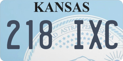 KS license plate 218IXC