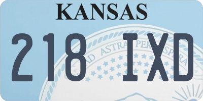 KS license plate 218IXD