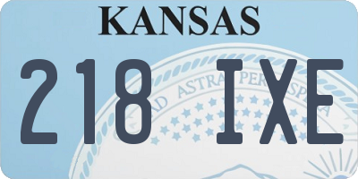 KS license plate 218IXE