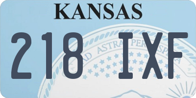 KS license plate 218IXF