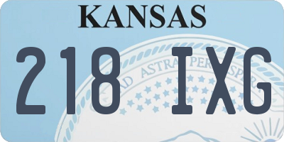 KS license plate 218IXG