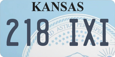 KS license plate 218IXI