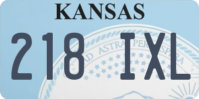 KS license plate 218IXL