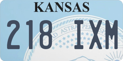 KS license plate 218IXM